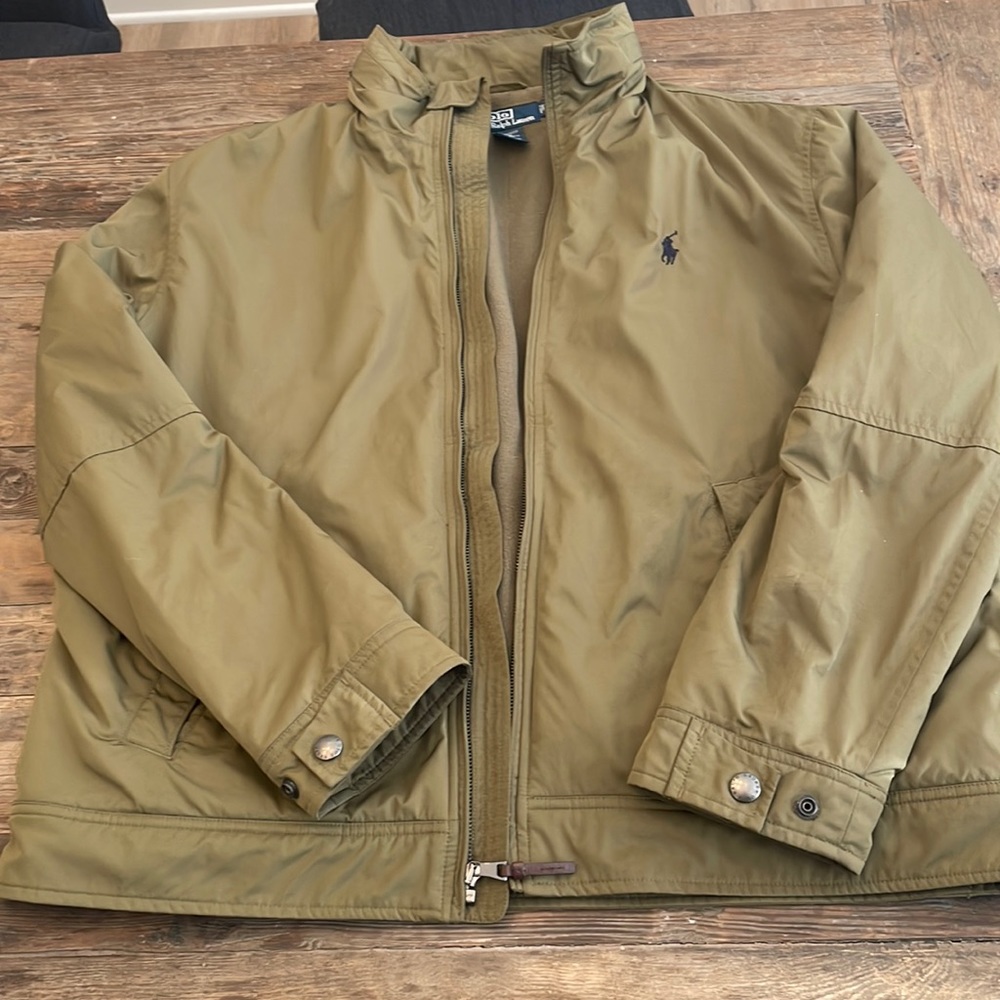 Ralph Lauren Fleece Lined Jacket Size XL Army Green Color. Great Condition.